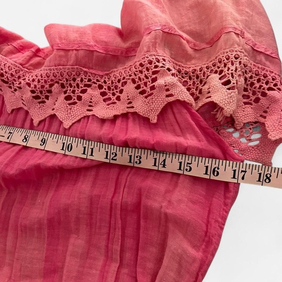 Vintage Hot pink crotchet off the shoulder whimsical Flowy midi dress M - Picture 6 of 6